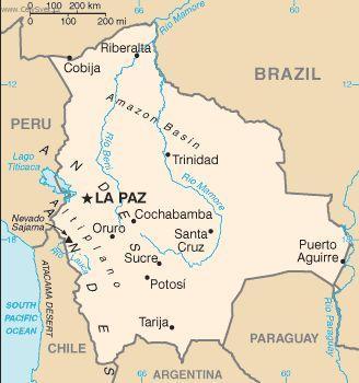 Foto: Bol�vie-politick� mapa