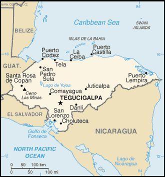 Foto: Honduras-politick� mapa