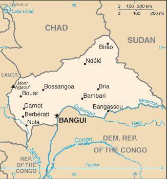Foto: St�edoafrick� republika-politick� mapa